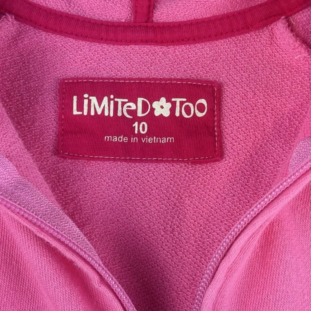 Vintage Y2K Limited Too Full Zip Hoodie Girls 10 Pink DANCE Balletcore Barbie